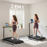 SPORTNOW Passadeira Dobrável com Inclinação Passadeira Elétrica com 2,0HP 6 km/h Ecrã LED e Controlo Remoto103x55x100 cm Preto(m-5)