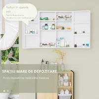 Kleankin Dulap Garda Medicamente 6 Rafturi 55x18x60 cm – Alb(m-5)