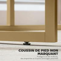 HOMCOM Lot de 2 tables basses gigognes empilable design industriel plateau imitation ciment pieds en métal blanc(m-7)