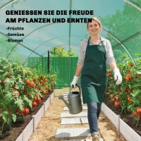 Outsunny Kas ca. 4 x 3 x 2 m, foliekas met 2 oproldeuren met rits & 8 gaasramen, steunstangen, groen(m-9)