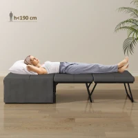 HOMCOM Klappbett, mit Matratze und Schutzabdeckung, 190 x 69 x 38,5 cm, Grau(m-6)