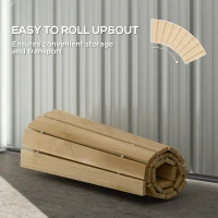 Outsunny 120 cm Ścieżka ogrodowa, Rolka Drewniany Chodnik Dekoracyjny z Drewna świerkowego, do Ogrodu, Balkonu, Natury(m-7)