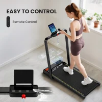 SPORTNOW Folding Walking Treadmill, Under Desk Walking Pad with Incline, Black(m-7)