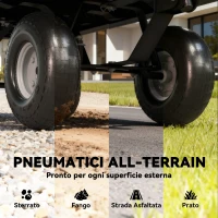 Outsunny Carrello da Giardino in Acciaio da 114L con Sacca Portaoggetti e Pareti Rimovibili, 105x51x54 cm, Nero(m-8)