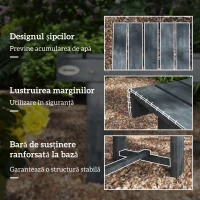Outsunny Bancă de Grădină cu 2 Locuri, Bancă de Exterior cu Șipci din Lemn de Molid, Stil Country, Perfectă pentru Terasă, Patio sau Curte, Greutate maximă 250 kg, 110x38x35 cm, Gri(m-6)