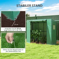 Outsunny Mini-kas, aanleunkas met oprolbare deur en gaasramen, UV-bestendig, voor bloemen, zaailingen, planten, Groen(m-7)