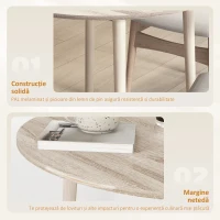 Homcom Masa Plianta Rotunda – Bucatarie Mica, Design Natur(m-6)