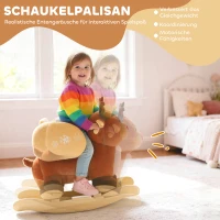 AIYAPLAY Kinder Schaukelpferd Baby Schaukeltier Rentier mit Schlafliedern, für 18-36 Monate Plüsch 65 x 35 x 59 cm Braun(m-4)