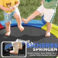 HOMCOM Kindertrampolin, Sicherheitsnetz, Gummifederung, bis 45 kg, Stahlgestell, Ø140x160cm, Bunt(m-5)