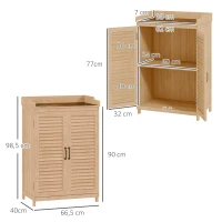Outsunny Gartenschrank Holz, Geräteschuppen mit Arbeitsfläche, wetterfest Geräteschrank, 65,5x40x98,5cm Gelb(m-3)