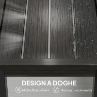 Outsunny Panca da Giardino Panchina da Giardino 2 Posti 130x34x43 cm Grigio(m-6)