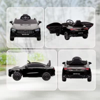 AIYAPLAY Kinder-Elektroauto, fernsteuerbar, mit Transportrollen, LED-Lichter, Hupe, für Kinder von 3-6 Jahren, Schwarz(m-9)