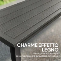 Outsunny Panca da Giardino Panchina da Giardino 2 Posti 130x34x43 cm Grigio(m-4)