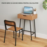 HOMCOM Masă de Machiaj cu Oglindă Pliabilă și 16 Compartimente Lemn și Oțel(m-6)