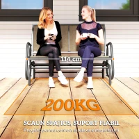 Outsunny Banca Tip Leagan 2 Locuri din Metal, Negru, 123x70x87 cm(m-7)