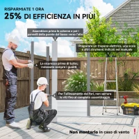 Outsunny Casetta porta Attrezzi con Porte Scorrevoli e 4 Prese d'Aria, in Acciaio e PP 196x236x208 cm, Grigio Chiaro(m-4)