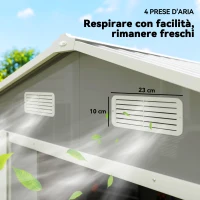 Outsunny Casetta porta Attrezzi con Porte Scorrevoli e 4 Prese d'Aria, in Acciaio e PP 196x236x208 cm, Grigio Chiaro(m-8)