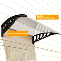 Outsunny Copertina moderna din policarbonat, 110x60x18 cm, gri(m-8)