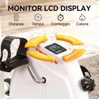 SPORTNOW Cyclette per Riabilitazione Braccia e Gambe con Altezza e Resistenza Regolabili, Display LCD, Bianco(m-6)