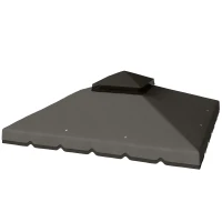 Outsunny Toit de rechange pour pavillon 3 x 3 m déperlant avec toit double et trous d'évacuation, Gris clair(m-7)