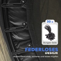 HOMCOM Trampolin für Kinder, Ø140 cm, mit Sicherheitsnetz, für innen und außen, Stahl, Kunststoff, belastbar bis 50 kg, Schwarz(m-6)