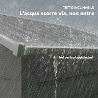 Outsunny Casetta porta Attrezzi con Porte Scorrevoli e 4 Prese d'Aria, in Acciaio e PP 196x236x208 cm, Grigio Chiaro(m-7)