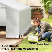 Outsunny Garaj Exterior pentru Motocicletă 3x3 m, Impermeabil, cu Ușă și Aerisiri Rulabile, Tentă Garage pentru Biciclete și Unelte din Metal și Material PE, Anti UV, Alb(m-7)