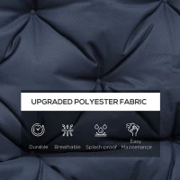 Perna Outsunny pentru grădină în Stil Modern Capitonat pentru Scaune Exterioare cu 6 Șireturi, Pernă din Bumbac și Poliester, 150x98x8 cm, Albastru Închis(m-4)