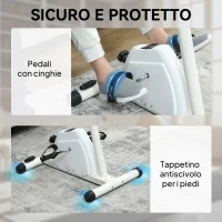 SPORTNOW Cyclette per Riabilitazione Braccia e Gambe con Altezza e Resistenza Regolabili, Display LCD, Bianco(m-8)