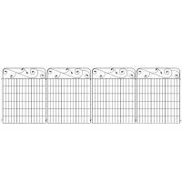 Outsunny Gartenzaun Gitterzaun Zaun, Vintage-Design, wetterbeständig, 3,52 x 1,1m, Schwarz(m-10)