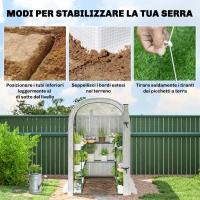 Outsunny Serra da Giardino con Scaffali a 2 Livelli e Porta Avvolgibile, in Acciaio e PE, 123x187x189 cm, Bianco(m-7)