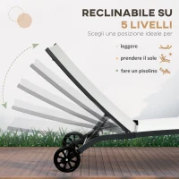 Outsunny Set 2 Lettini Prendisole con Schienale Reclinabile, in Alluminio e Tessuto Traspirante, 66x165x102 cm, Crema(m-5)