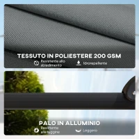 Outsunny Ombrellone da Giardino Ombrellone da Esterno Decentrato 2.4x2.4m Grigio(m-6)