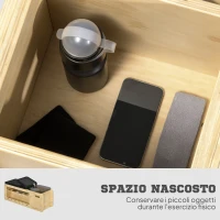 HOMCOM Panca Multifunzione con Schienale Regolabile, Vano Contenitore, Rack per Pesi ed Elastici, Legno(m-6)