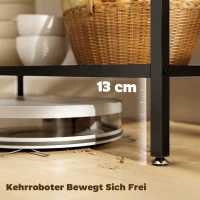 HOMCOM Bäckerregal, 3-stufiges Küchenregal mit Stahlrahmen, Rustikales Braun+Schwarz(m-7)