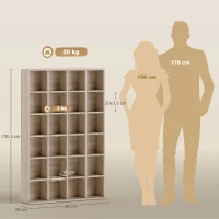 HOMCOM Meuble de rangement multimédia 456 CD/ 336 DVD - bibliothèque en bois avec étagères réglables 89 x 130,5 cm bois naturel(m-3)