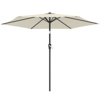 Outsunny Parasol 270 cm inclinable Parasol de balcon avec manivelle UV 50+ Parasol de jardin Blanc crème