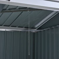 Outsunny 3.2 x 5.1ft Corrugated Steel Two-Bin Storage Shelter - Black(m-16)