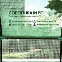 Outsunny Serra a Tunnel per Orto 3x3x2 m in Acciaio e PE Anti UV con Porte Avvolgibili e Finestre, Verde(m-4)