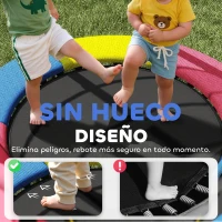 HOMCOM Cama Elástica Infantil Ø160 cm Trampolín para Niños de 3-6 Años con Red de Seguridad Patas en Forma de L Multicolor(m-5)