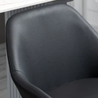 HOMCOM Adjustable Bar Stools Set of 2, Swivel PU Leather Barstools with Backrest & Footrest, Black(m-8)