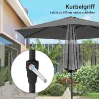 Outsunny Sonnenschirm 270 cm knickbar Balkonschirm mit Kurbel UV 50+ Gartenschirm Dunkelgrau(m-7)
