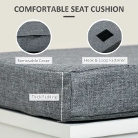 HOMCOM Shoe Storage Bench with Flip Drawers, Shoe Cabinet with Seat Cushion and Adjustable Shelf for Hallway, Entryway, Living Room, Bedroom, White(m-6)