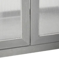 Outsunny 3-tier Wood Greenhouse Garden Polycarbonate Cold Frame Balcony Grow House w/ Storage Shelf for Plants, Flowers, Dark Grey(m-10)