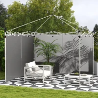 Outsunny Panneaux latéraux pour gazebo, pour 3x3(m) ou 3x6m Pop Up Gazebo, 2 packs de panneaux latéraux de remplacement, gris(m-10)