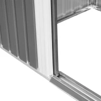 Outsunny Garden Metal Storage Shed House Hut Gardening Tool Storage w/ Tilted Roof and Ventilation 8.5 x 6ft, Grey(m-8)