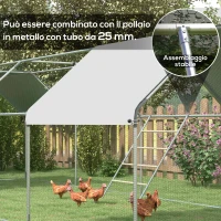PawHut Trespolo per Galline a 4 Livelli per 4-6 Polli in Legno e Acciaio Zincato, Colore Legno(m-4)