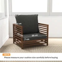 Outsunny Set 4 cuscini per sedie da esterno con fodere rimovibili, Grigio scuro(m-3)