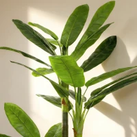 HOMCOM Árvore de Bananeira Artificial Planta Falsa com 18 Folhas 180 cm Verde(m-4)