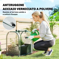 Outsunny Mini Serra con Borsa per Coltivazione e Porta Avvolgibile, 68x50x70 cm, Verde Scuro(m-6)